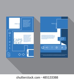 Minimal Modern Brochure Design with line icons, eps10 Vector.