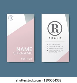 Minimal modern business card design featuring geometric elements