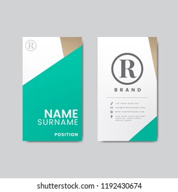 Minimal modern business card design featuring geometric elements