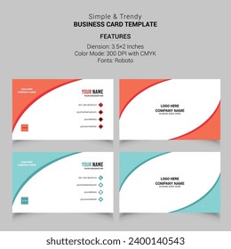 Minimal Modern Business Card Design template, for business and personal use, vector illustration design