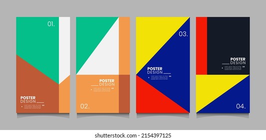 Minimal modern business geometric cover poster background vector collection. Presentation report banner magazine and social media layout template.