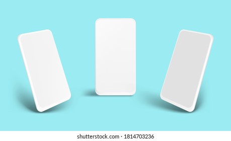 Minimal Modern Clay Smartphones For Presentation, Or Display. EPS10 Vector