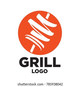 Minimal Modern Cool Grill Doner Gyros Shawarma Logo Icon Emblem 