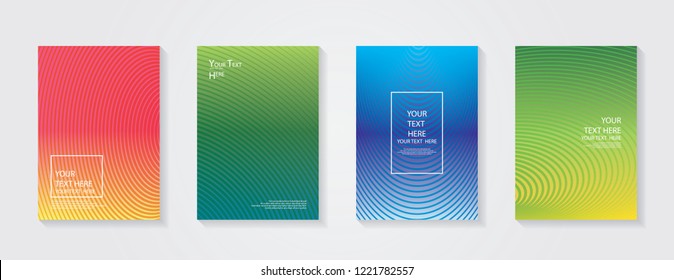 Minimal modern cover design. Dynamic colorful gradients. Future geometric patterns. Blue, pink, yellow, green, orange, purple placard poster template.