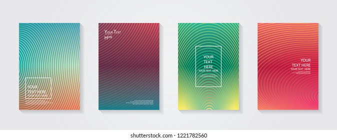 Minimal modern cover design. Dynamic colorful gradients. Future geometric patterns. Blue, pink, yellow, green, orange, purple placard poster template.