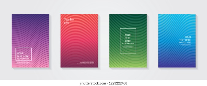 Minimal modern cover design. Dynamic colorful gradients. Future geometric patterns. Blue, pink, yellow, green, orange, purple placard poster template.
