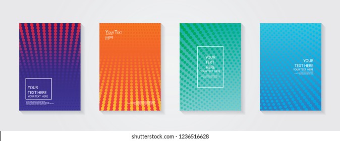 Minimal modern cover design. Dynamic colorful gradients. Future geometric patterns. Blue, pink, yellow, green, orange, purple placard poster template.