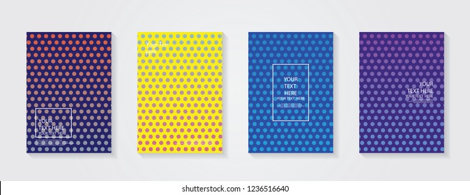 Minimal modern cover design. Dynamic colorful gradients. Future geometric patterns. Blue, pink, yellow, green, orange, purple placard poster template.