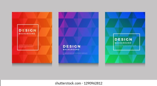 Minimal modern cover design. Dynamic colorful gradients. Future geometric patterns. Blue, green, orange, purple placard poster template. - Vector
