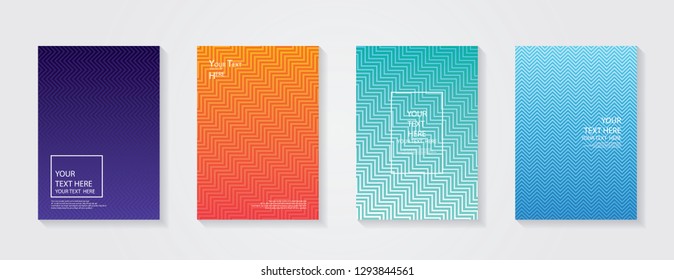 Minimal modern cover design. Dynamic colorful gradients. Future geometric patterns. Blue, pink, yellow, green, orange, purple placard poster template.