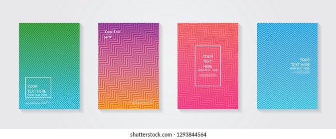 Minimal modern cover design. Dynamic colorful gradients. Future geometric patterns. Blue, pink, yellow, green, orange, purple placard poster template.