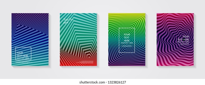 Minimal modern cover design. Dynamic colorful gradients. Future geometric patterns. Blue, pink, yellow, green, orange, purple placard poster template.