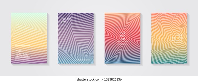Minimal modern cover design. Dynamic colorful gradients. Future geometric patterns. Blue, pink, yellow, green, orange, purple placard poster template.