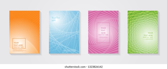 Minimal modern cover design. Dynamic colorful gradients. Future geometric patterns. Blue, pink, yellow, green, orange, purple placard poster template.