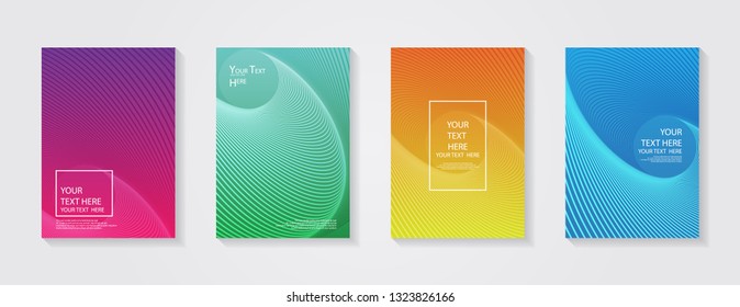 Minimal modern cover design. Dynamic colorful gradients. Future geometric patterns. Blue, pink, yellow, green, orange, purple placard poster template.