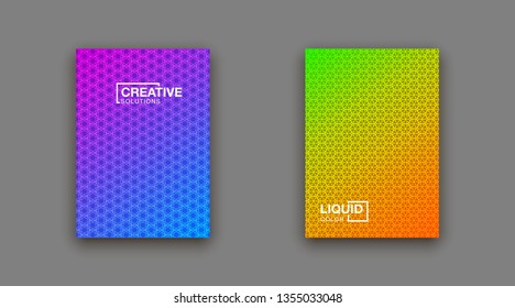 Minimal modern cover design. Dynamic colorful gradients. Future geometric patterns. poster template design.