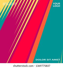 Minimal modern cover design. Dynamic colorful gradients flat colors in retro 90s style. Future geometric patterns lines. Trendy minimalist poster template vector background for business