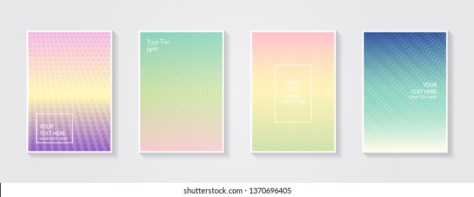 Minimal modern cover design. Dynamic colorful gradients. Future geometric patterns. Blue, pink, yellow, green, orange, purple placard poster template.