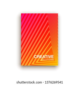 Minimal modern cover design. Dynamic colorful gradients. Future geometric patterns. poster template design.