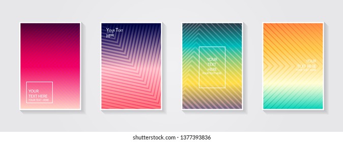 Minimal modern cover design. Dynamic colorful gradients. Future geometric patterns. Blue, pink, yellow, green, orange, purple placard poster template.
