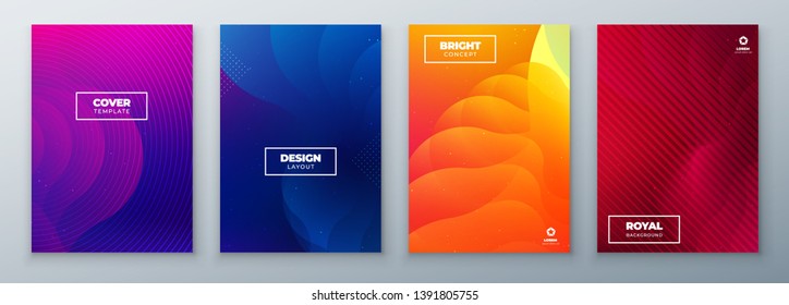 Minimal modern cover design. Dynamic colorful gradients. Future geometric patterns. poster template vector design.