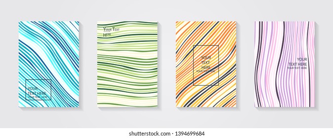 Minimal modern cover design. Dynamic colorful gradients. Future geometric patterns. Blue, pink, yellow, green, orange, purple placard poster template.