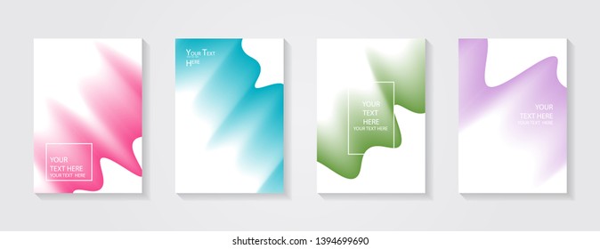 Minimal modern cover design. Dynamic colorful gradients. Future geometric patterns. Blue, pink, yellow, green, orange, purple placard poster template.