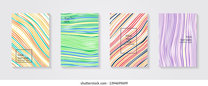 Minimal modern cover design. Dynamic colorful gradients. Future geometric patterns. Blue, pink, yellow, green, orange, purple placard poster template.