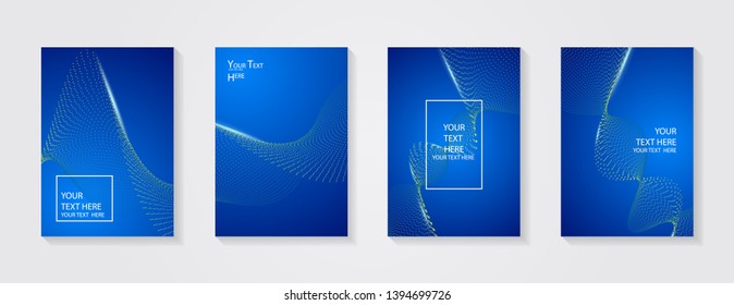 Minimal modern cover design. Dynamic colorful gradients. Future geometric patterns. Blue, pink, yellow, green, orange, purple placard poster template.