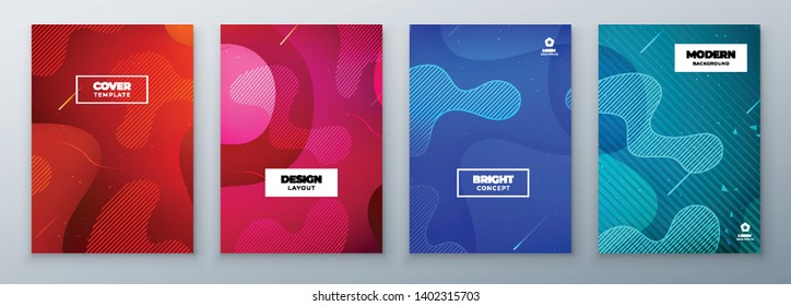 Minimal modern cover design. Dynamic colorful gradients. Future geometric patterns. poster template vector design.