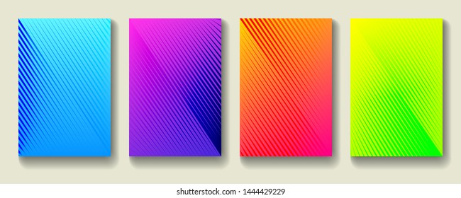 Diseño minimalista y moderno. Gradientes dinámicos de color. Patrones geométricos futuros. Diseño vectorial de plantilla de afiches.
