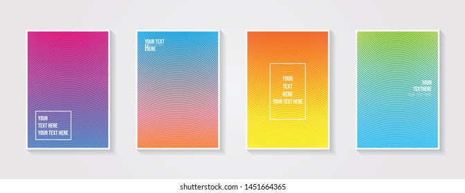 Minimal modern cover design. Dynamic colorful gradients. Future geometric patterns. Blue, pink, yellow, green, orange, purple placard poster template.