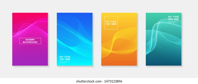 Minimal modern cover design. Dynamic colorful gradients. Future geometric patterns. poster template vector design.