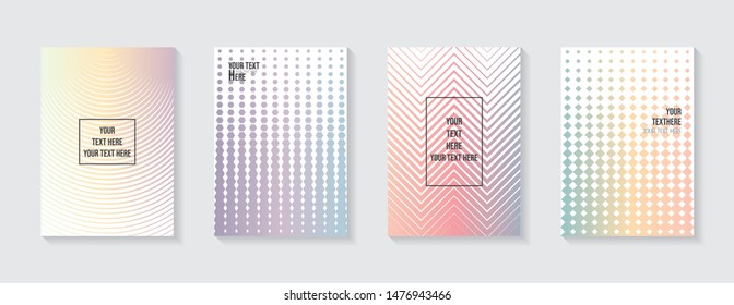 Minimal modern cover design. Dynamic colorful gradients. Future geometric patterns. Blue, pink, yellow, green, orange, purple placard poster template.