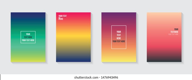 Minimal modern cover design. Dynamic colorful gradients. Future geometric patterns. Blue, pink, yellow, green, orange, purple placard poster template.