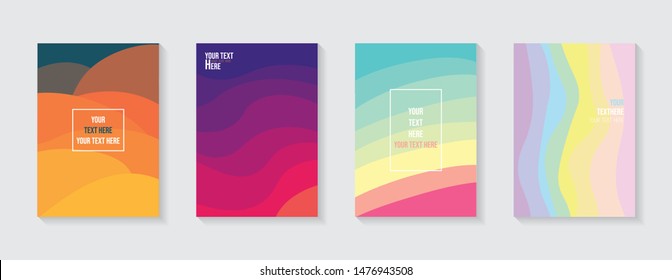 Minimal modern cover design. Dynamic colorful gradients. Future geometric patterns. Blue, pink, yellow, green, orange, purple placard poster template.