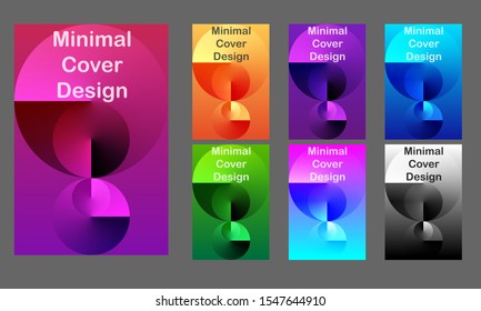 Minimal modern cover design. Dynamic colorful gradients. Future geometric patterns. Poster template vector design. Colored and black and white examples.