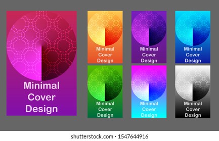 Minimal modern cover design. Dynamic colorful gradients. Future geometric patterns. Poster template vector design. Colored and black and white examples.