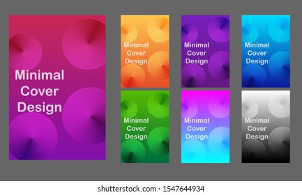 Minimal modern cover design. Dynamic colorful gradients. Future geometric patterns. Poster template vector design. Colored and black and white examples.