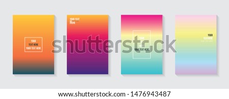 Minimal modern cover design. Dynamic colorful gradients. Future geometric patterns. Blue, pink, yellow, green, orange, purple placard poster template.