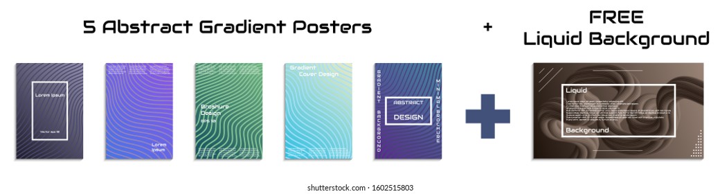 Minimal modern cover design set. Dynamic colorful gradients. Gradient layout for greetings card, flyers, invitation, posters, brochure, banners, calendar. Vector stock design.