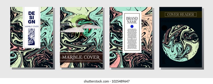 Minimal Modern Cover Template. Trendy Invitation, Minimal Marble Texture Background. Corporate Identity Liquid Paint Colored Pattern. Simple Design Presentation, Magazine Cover, Branding Title Page