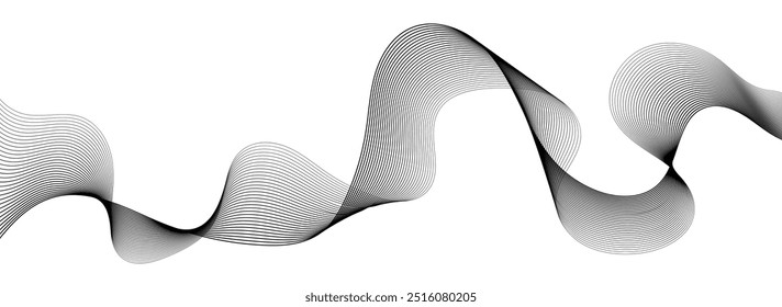 Minimal modern curve wavy fluid line blend vibrant gray dynamic design element	