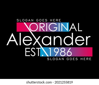 minimal modern design Alexander brand, design studio, vector illustration template est.1986