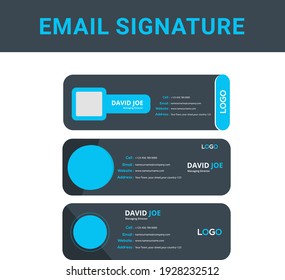 Diseño de plantillas de vectores de firma de correo electrónico creativo y plana minimo moderno