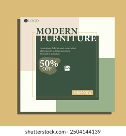 Minimal modern furniture instagram post template