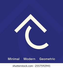 Minimal modern geometric logo design with clean lines and bold shapes. Ideal for architecture, real estate, technology, Finance, creative branding projects. represent a house, a roof, shade, grow, up