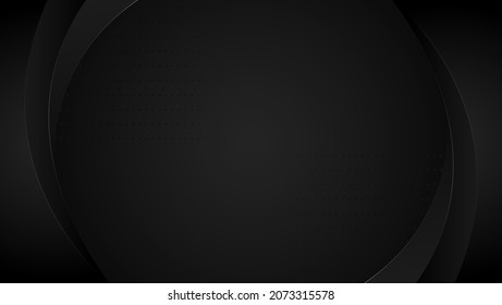 Minimal Modern Gradient Black Geometric Curve Frame Background With Halftone Pattern