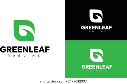 Diseño de logotipo de negocios Greenleaf moderno mínimo