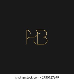 Minimal modern HB H B initial based letter icon logo